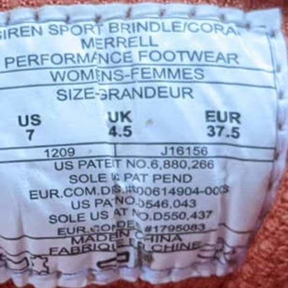 Merrell Siren Sport Brown Orange Trail Hiking Shoes J16156 Women's Size 7 - Picture 9 of 10